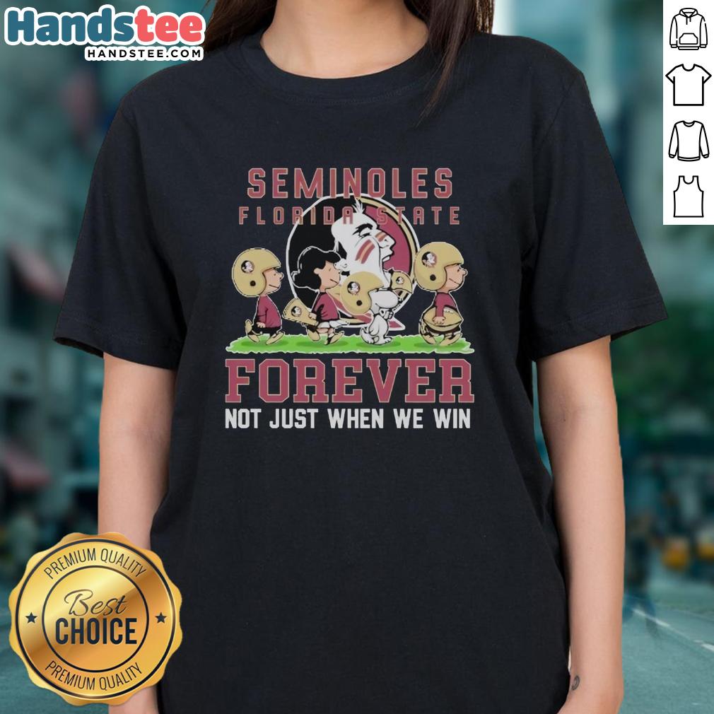 cute-peanuts-florida-state-seminoles-forever-not-just-when-we-win-ladies-tee Alt Text: Cute Peanuts Florida State Seminoles Forever tee for ladies, showcasing team spirit beyond just game day.