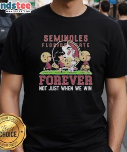 Alt Text: Cute Peanuts Florida State Seminoles Forever T-Shirt featuring a fun design, perfect for FSU fans and game day.