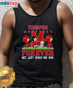 Adorable Maryland Terrapins tank top featuring 'Cute Peanuts Forever' slogan, perfect for fans celebrating every game.