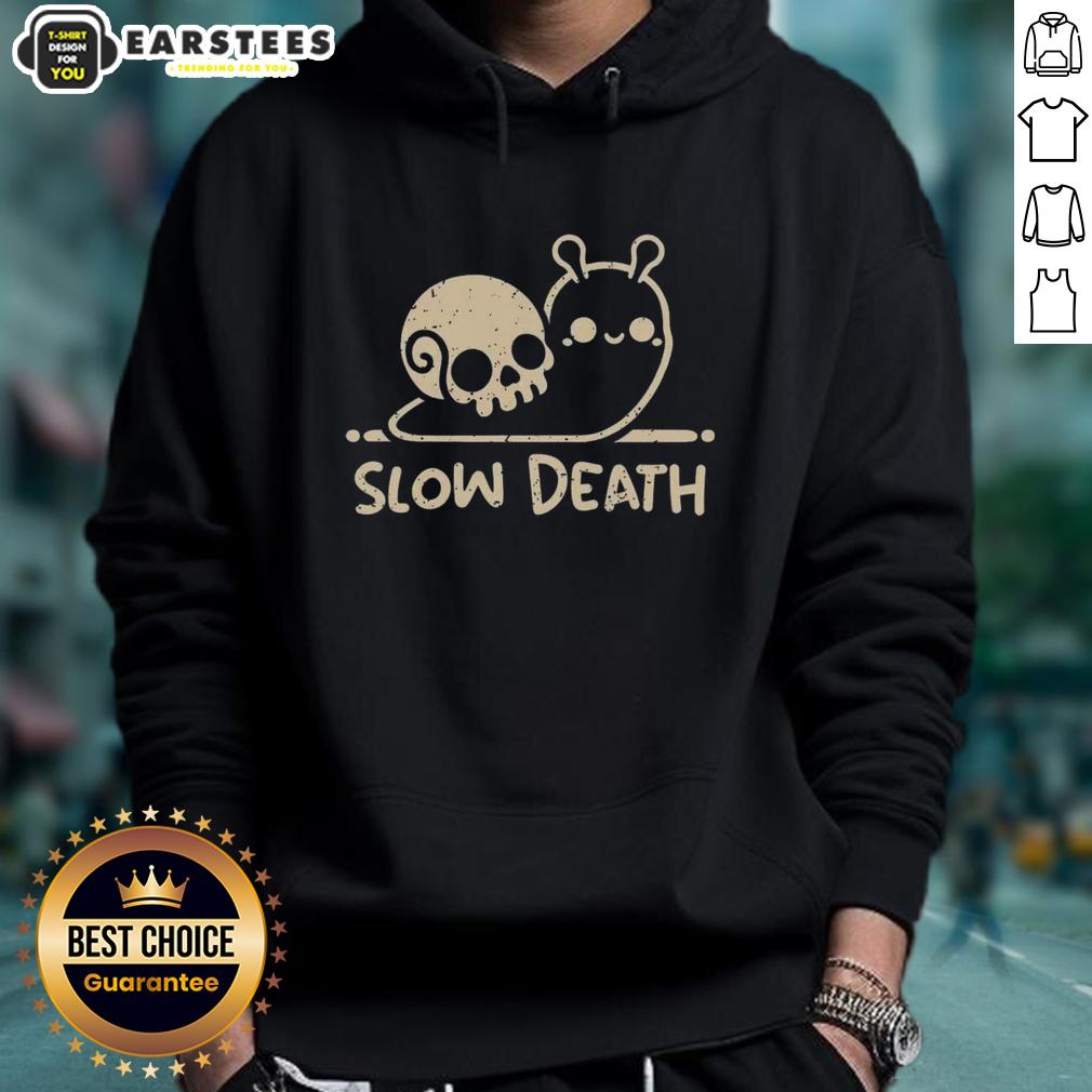 cute-slow-death-snail-skull-hoodie Cute Slow Death Snail Skull Hoodie featuring a whimsical snail design on a cozy pullover, perfect for casual fashion.