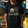 Adorable Slow Death Snail Skull T-Shirt featuring a whimsical snail design with a skull, perfect for quirky fashion lovers.