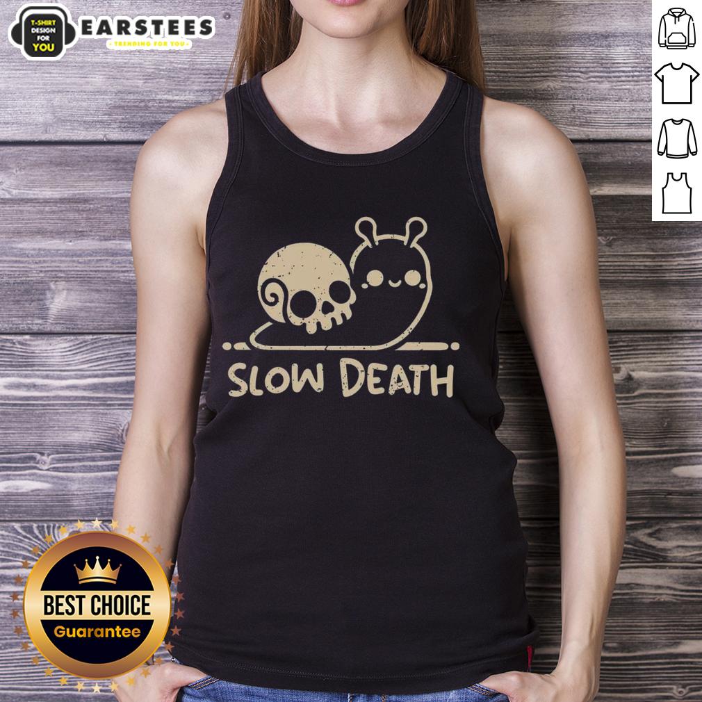 cute-slow-death-snail-skull-tank-top Cute Slow Death Snail Skull Tank Top featuring a whimsical snail skull design on a stylish sleeveless shirt.