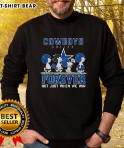 Cute Snoopy and Charlie Brown Dallas Cowboys Forever sweatshirt, perfect for fans celebrating team spirit year-round.
