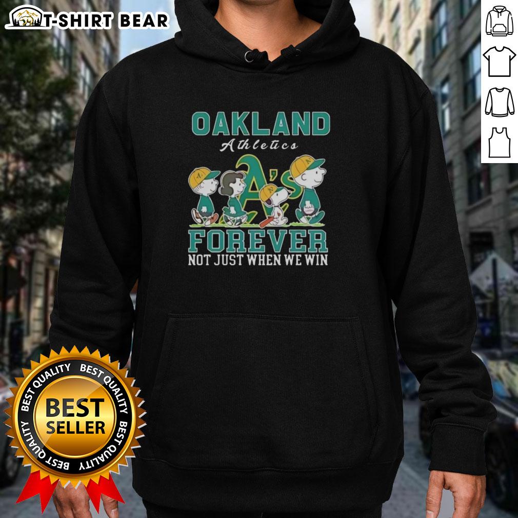 Cute Snoopy And Charlie Brown Oakland Athletics Baseball Forever Not Just When We Win Hoodie Cute Snoopy and Charlie Brown Oakland Athletics baseball hoodie, celebrating fandom with 'Forever, Not Just When We Win' slogan.
