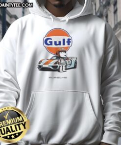 Cute Snoopy Gulf Porsche hoodie featuring a playful Snoopy graphic on a stylish hoodie, perfect for car enthusiasts.