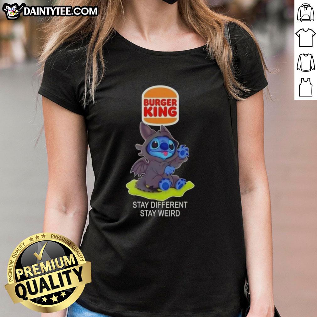 cute-stitch-cosplay-toothless-x-burger-king-stay-different-stay-weird-ladies-tee Alt Text: Cute Stitch cosplay with Toothless at Burger King, showcasing 'Stay Different, Stay Weird' ladies tee.