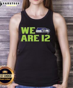 Cute We Are 12 Seattle Seahawks tank top featuring vibrant colors and a stylish design for fans.