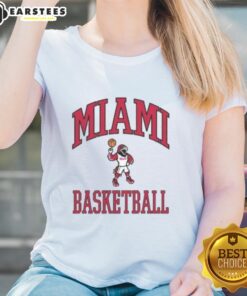 Nice Miami Basketball Swoop League ladies tee showcasing vibrant design and comfortable fit for sports enthusiasts.