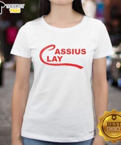 Funny Cassius Clay Muhammad Ali Ladies Tee featuring a playful graphic of the legendary boxer in a stylish design.