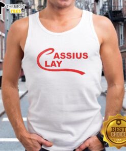 Alt Text: Funny Cassius Clay Muhammad Ali tank top featuring a humorous graphic and vibrant colors, perfect for boxing fans.