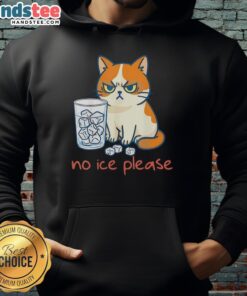 Funny cat in a hoodie humorously protesting against ice, showcasing its adorable expression and playful personality.