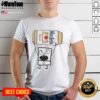 Alt Text: Funny Doodlebob holding a Modelo Especial beer can on a vibrant t-shirt design, perfect for casual outings.