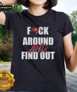 Funny F*ck Around and Find Out Tampa Bay Buccaneers ladies tee showcasing team spirit with a humorous design.