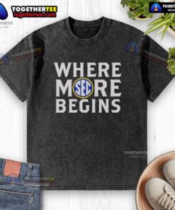 Funny Georgia Bulldogs Where More Begins washed t-shirt showcasing school spirit and humor in a casual design.
