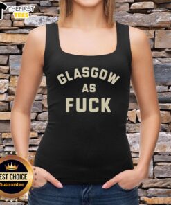 Funny Glasgow As Fck tank top featuring bold text design, perfect for humorous casual wear in Glasgow.