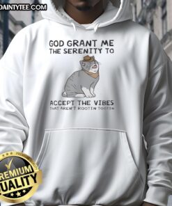 Funny cat hoodie with 'God grant me the serenity' text, perfect for cat lovers who appreciate humorous vibes.