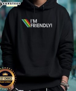 Funny I'm Friendly Arc Raiders Logo Hoodie featuring a playful design for fans of the Arc Raiders game.