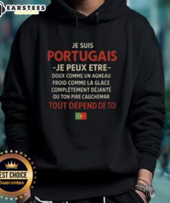 Alt Text: Funny Je Suis Portugais Quote Hoodie featuring a humorous design celebrating Portuguese culture and pride.