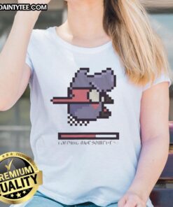 Funny Loading Awesomeness Ladies Tee featuring a playful design perfect for casual wear and humor lovers.