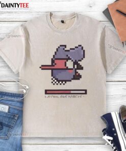 Funny loading awesomeness washed t-shirt design featuring a playful graphic and vibrant colors, perfect for casual wear.