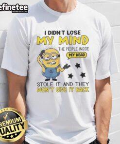 Funny Minion T-Shirt with 'I Didn't Lose My Mind, The People Inside My Head' text, perfect for fans of quirky humor.