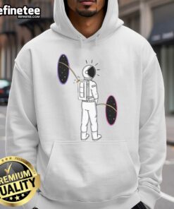 Funny Space Portal Astronaut Peeing Hoodie featuring a humorous design of an astronaut in space, adding a quirky touch to casual wear.
