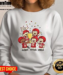 Funny The Peanuts Flippin Champs sweatshirt featuring playful cartoon characters, perfect for Peanuts fans and cozy wear.