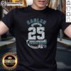 2025 NFC East Division Champions Philadelphia Eagles T-shirt featuring all team signatures, perfect for fans.