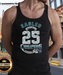 Philadelphia Eagles NFC East Division Champions 2025 tank top featuring all signatures of the team members.
