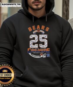 Chicago Bears NFC North Division Champions hoodie with signatures, celebrating victory in 2025.