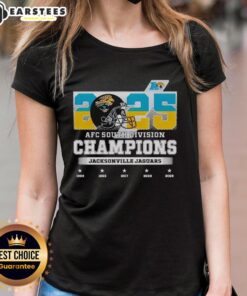 Jacksonville Jaguars Ladies Tee celebrating the 2025 AFC South Division Champions with stylish design and team colors.