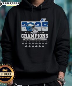 Alt Text: Philadelphia Eagles hoodie celebrating the 2025 NFC East Division Champions title in stylish design.