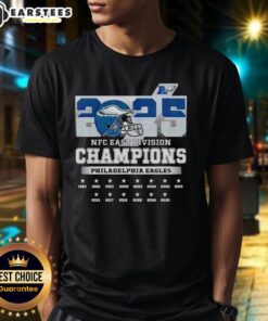 Good 2025 NFC East Division Champions Philadelphia Eagles T-Shirt featuring bold team graphics in vibrant colors.
