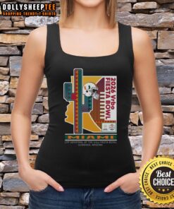 Good 2026 Vrbo Fiesta Bowl Miami Hurricanes CFP Semifinal tank top featuring vibrant team graphics and bold colors.