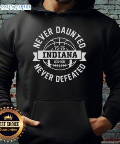 Indiana Hoosiers hoodie celebrating 2025 National Champions: 'Good 50 Years in the Making, Never Daunted, Never Defeated'
