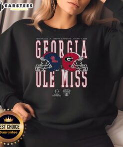 2026 Sugar Bowl sweatshirt featuring Ole Miss vs. Georgia helmet matchup for Good Allstate event.