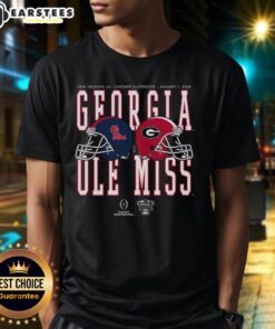 Good Allstate Sugar Bowl 2026 T-Shirt featuring Ole Miss vs Georgia helmet matchup design for fans and collectors.