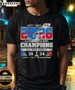 Good Allstate Sugar Bowl Ole Miss Rebels Hotty Toddy T-shirt featuring a football helmet at Caesars Superdome.