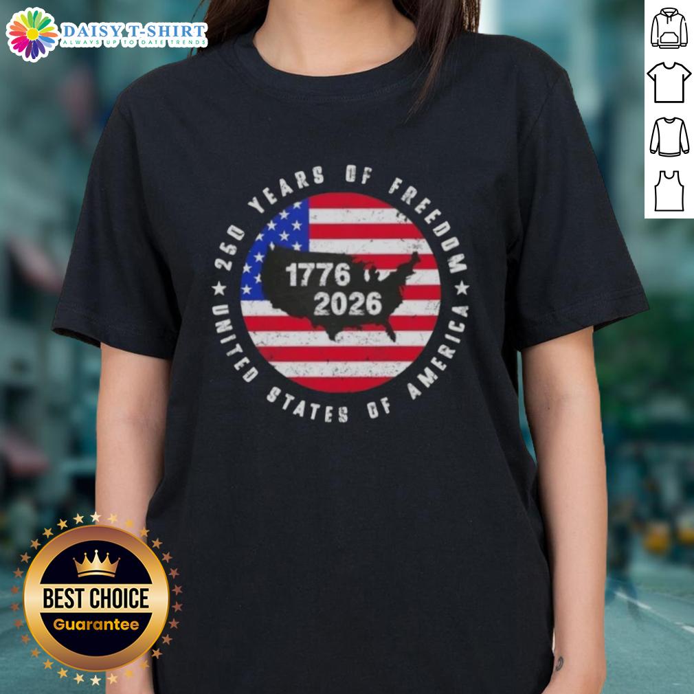 Good American Freedom 250Th Anniversary 1776 2026 Us Map Ladies Tee Good American Freedom 250th Anniversary tee featuring a US map design, celebrating 1776-2026 for ladies.