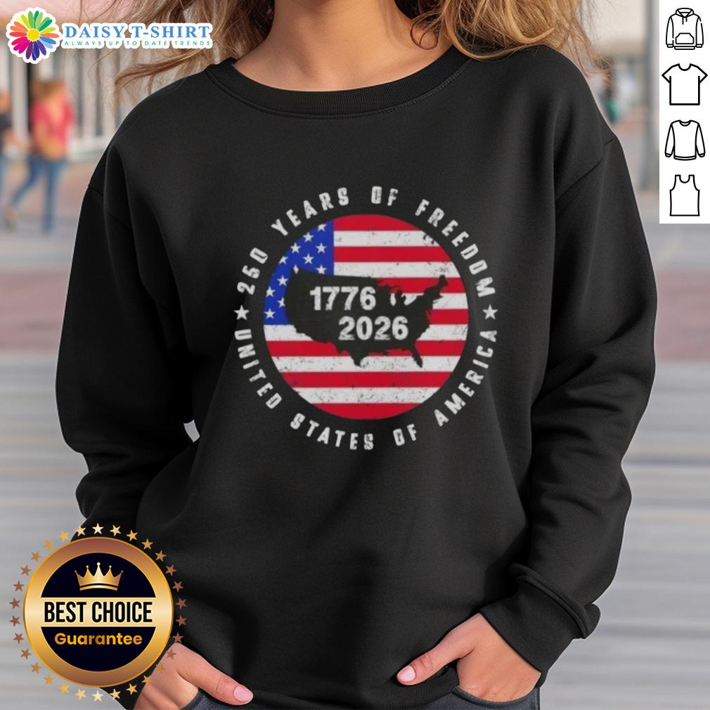 Good American Freedom 250Th Anniversary 1776 2026 Us Map Sweatshirt Good American Freedom 250th Anniversary sweatshirt featuring a US map design, celebrating 1776-2026.
