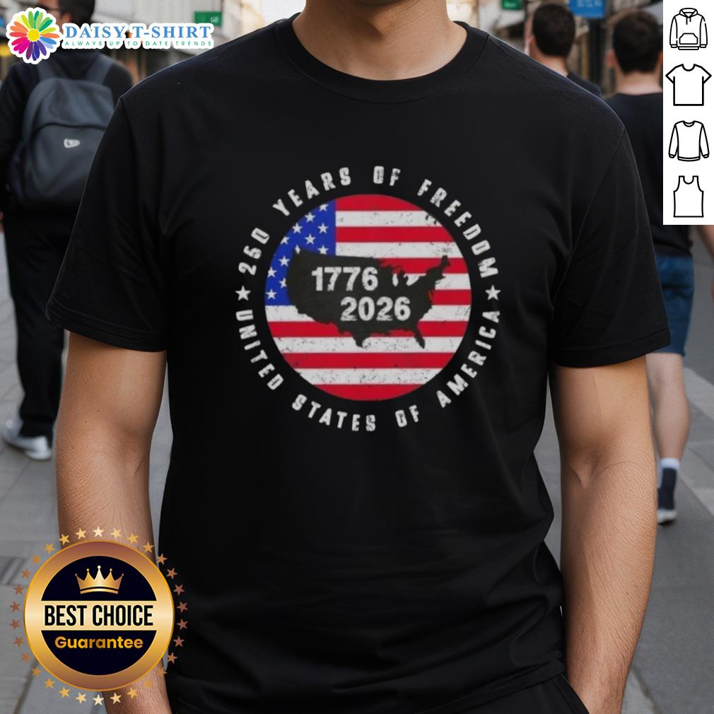 Good American Freedom 250Th Anniversary 1776 2026 Us Map T Shirt Good American Freedom 250th Anniversary 1776-2026 US Map T-Shirt showcasing patriotic design and celebration of history.