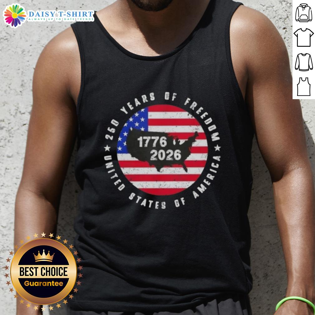 Good American Freedom 250Th Anniversary 1776 2026 Us Map Tank Top Good American Freedom 250th Anniversary tank top featuring a US map design celebrating 1776-2026.