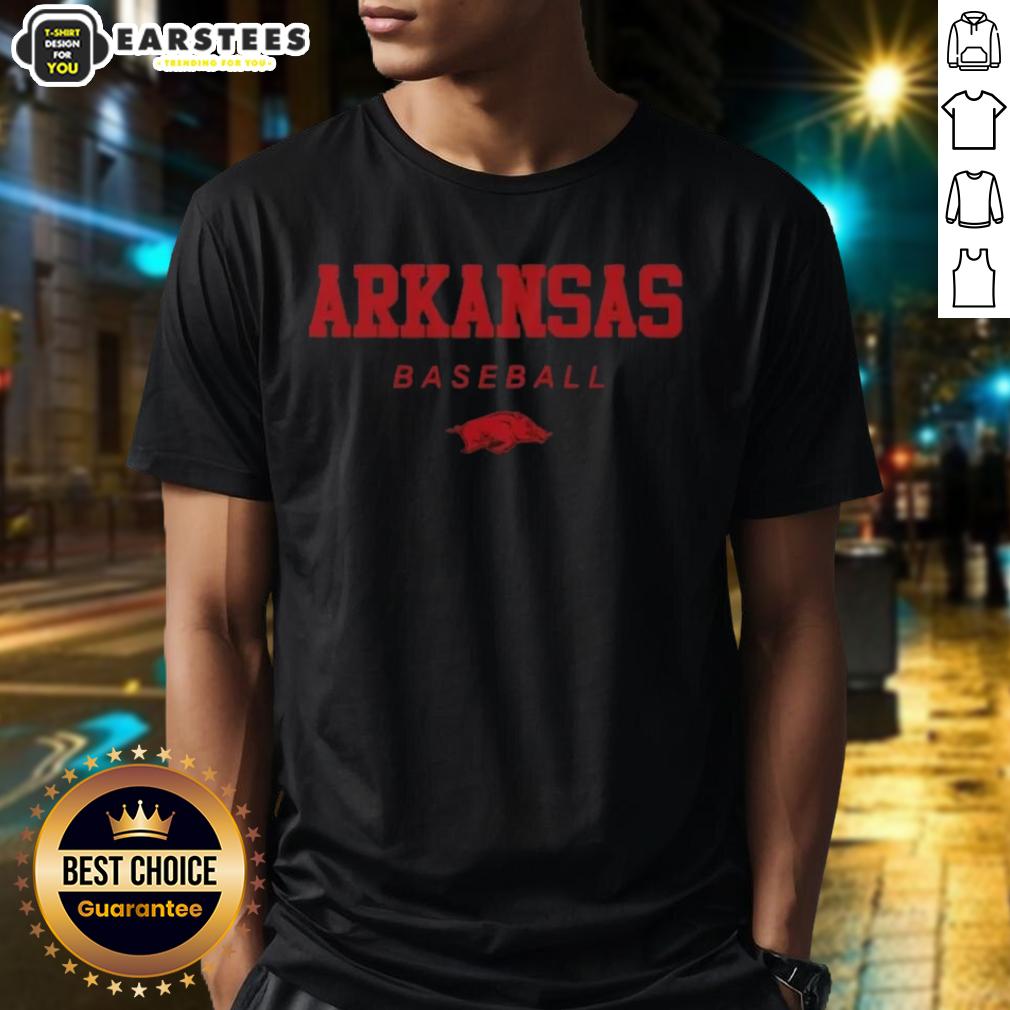 good-arkansas-razorback-baseball-wordmark-and-logo-t-shirt-1 Good Arkansas Razorback Baseball Wordmark and Logo T-Shirt featuring bold team colors and iconic Razorback design.