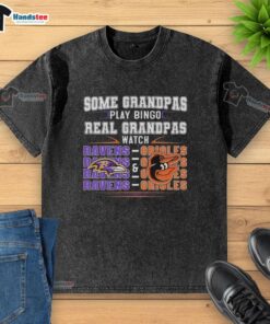 Good Baltimore Ravens and Orioles t-shirt featuring grandmas watching sports instead of playing bingo.