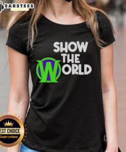 Good Becca Wiley Show The World ladies tee featuring a stylish design, perfect for casual wear and expressing individuality.