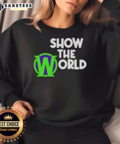 Good Becca Wiley Show The World sweatshirt featuring a stylish design in a cozy fit, perfect for casual wear.