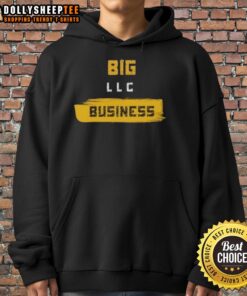Good Big Business Corp gold hoodie featuring bold logo, perfect for stylish casual wear and brand promotion.