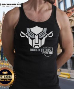 Good Brock Optimus Prime Transformer Las Vegas Raiders parody logo tank top featuring a unique design and vibrant colors.