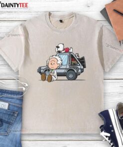 Good Brown to the Future washed t-shirt featuring a retro design, perfect for casual wear and vintage style enthusiasts.