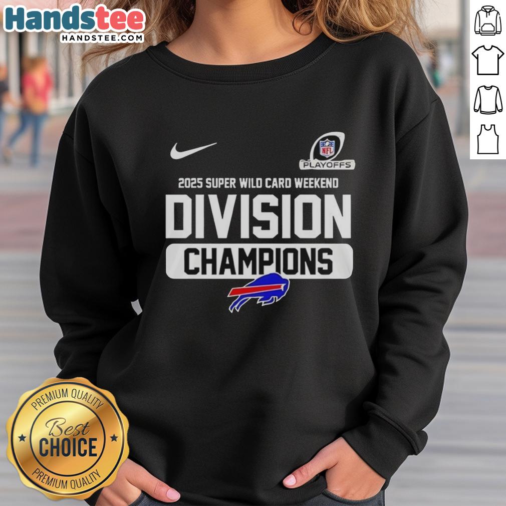 good-buffalo-bills-2025-super-wild-card-weekend-division-champions-sweatshirt Buffalo Bills 2025 Super Wild Card Weekend Division Champions sweatshirt featuring team logo and vibrant colors.